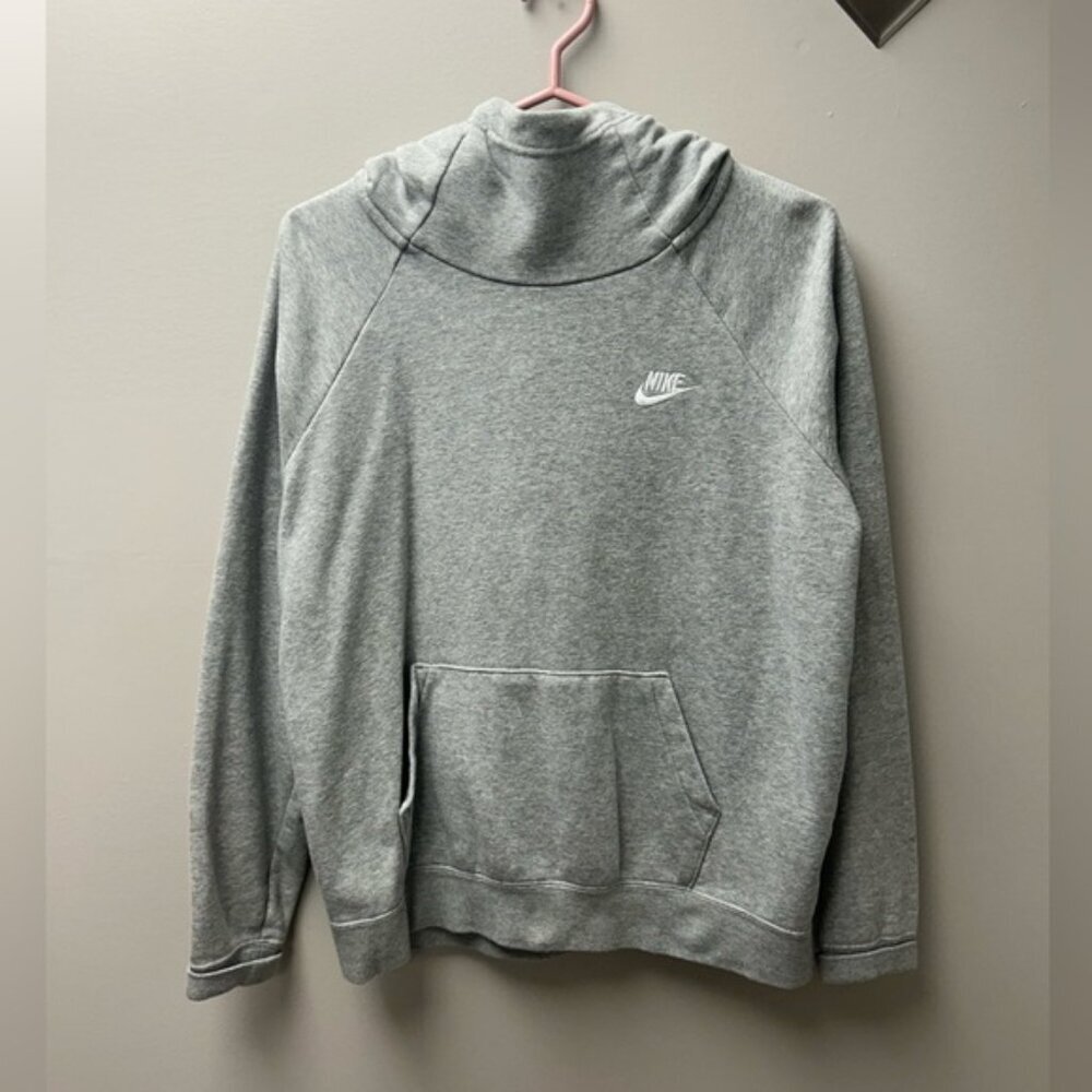 Nike Sportswear Essential Funnel-Neck Grey Pullover Hoodie‎